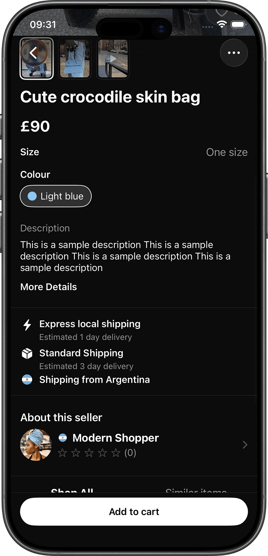 Afrogarm app screenshot - product detail