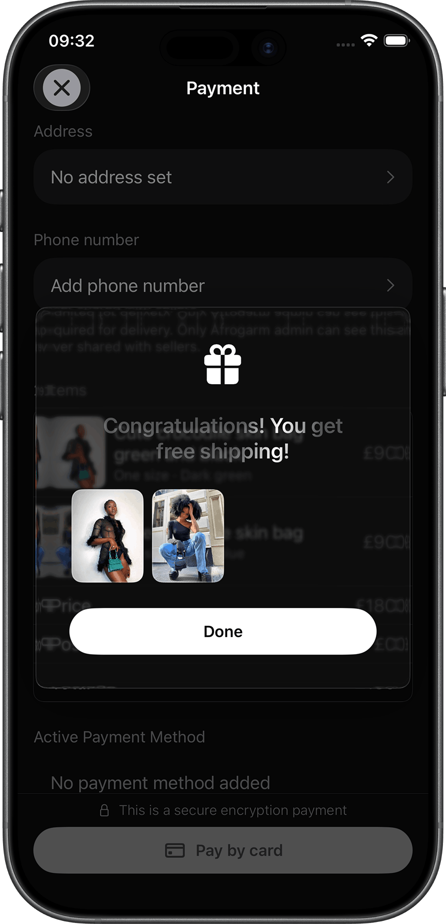 Afrogarm app screenshot - app interface